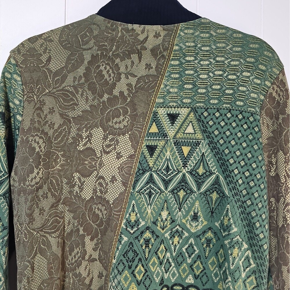 Vanilla Sugar Y2K Mixed Media Lace Floral Ikat Zip Up Jacket Large Fairy Grunge - Picture 11 of 16